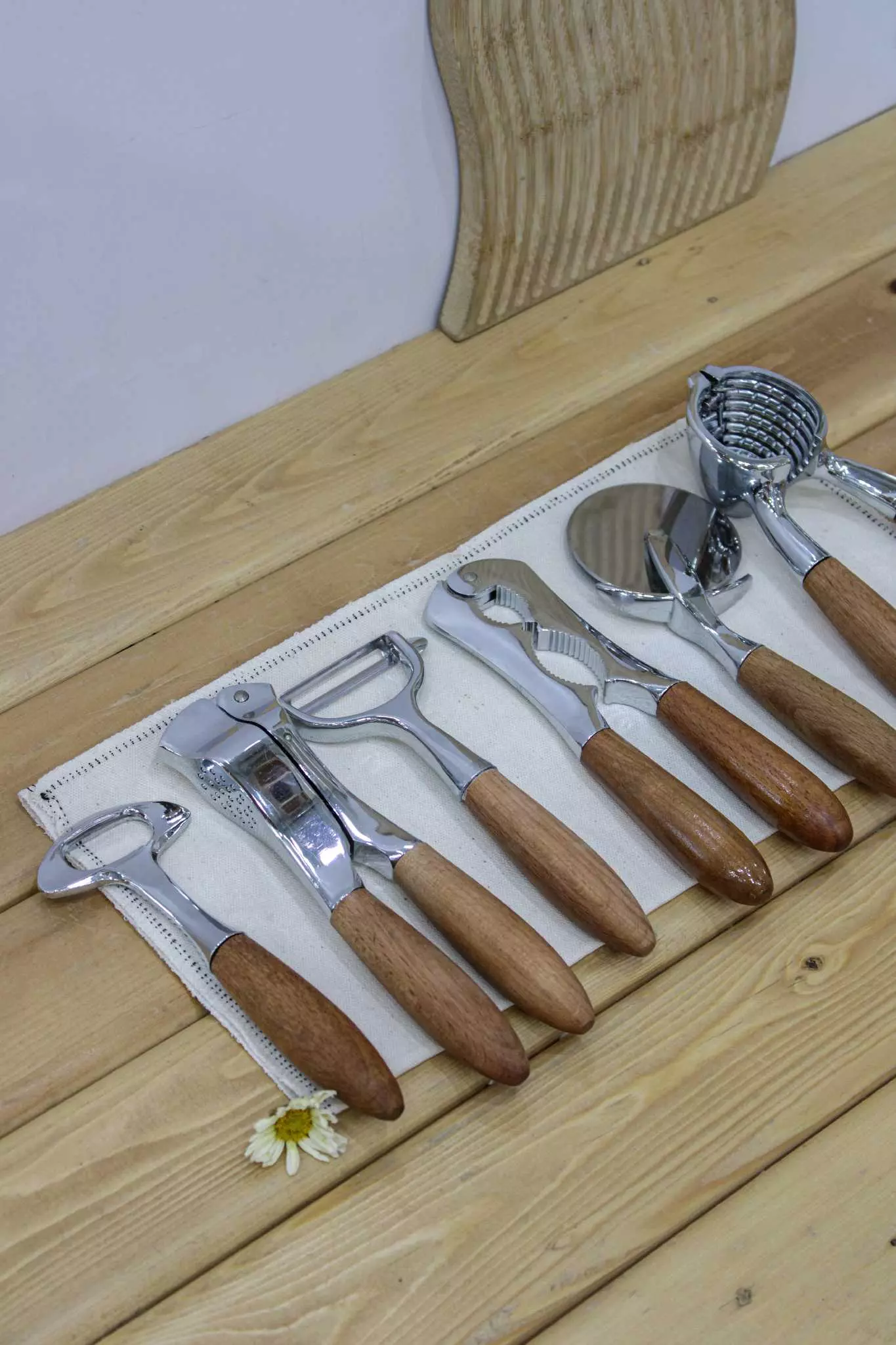 ست کامل ابزار دسته چوبی فلاور